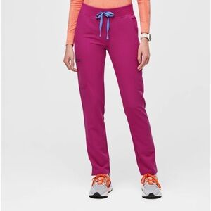 Figs Raspberry Sorbet Yola High Waisted Scrub Pants